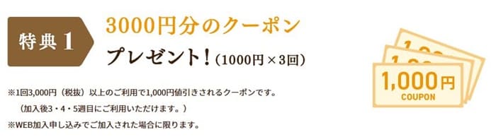 コープデリ特典お買い物クーポン3,000円分